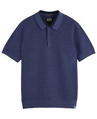 Scotch & Soda Men's Structured Knitted Regular-Fit Polo Shirt
