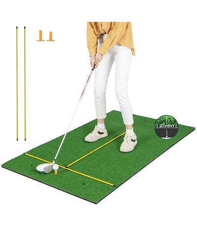 Skonyon 5 x 3 ft Artificial Turf Grass Practice Mat for Indoors and Outdoors-27mm