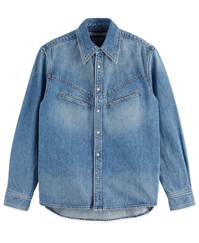 Scotch & Soda Men's Washed Denim Shirt
