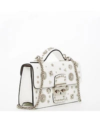 Susu Small Leather Crossbody Bag Studded Purse Top Handle Structured Handbag