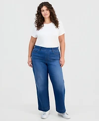 Style & Co Plus Pull-On Shaping High-Rise Wide-Leg Jeans