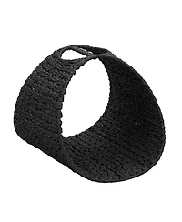 Household Essentials Oval Magazine Rack, Black Paper Rope