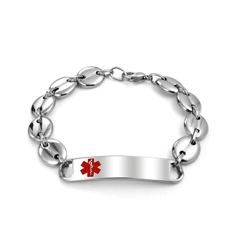 Bling Jewelry Medical Identification Medical Id Tag Bracelet Mariner Chain Stainless Steel