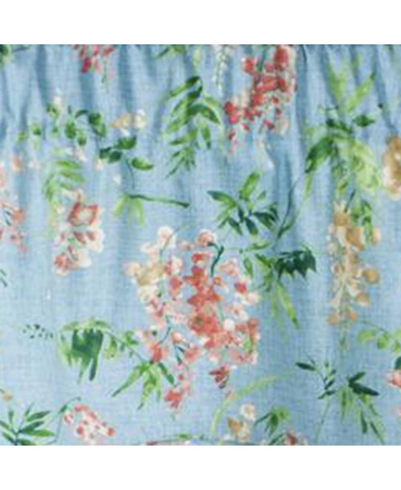 Ellis Curtain Wisteria Lined Light Blocking Window Scallop Valance - 50x15" Turquoise