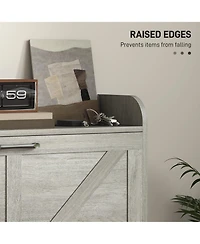 Homcom Narrow Shoe Cabinet, Farmhouse Shoe Storage Cabinet, Light