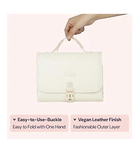 BabbleRoo Kids Diaper Bag Backpack, Spacious & Stylish Leather Faux Changing Pad, Brown