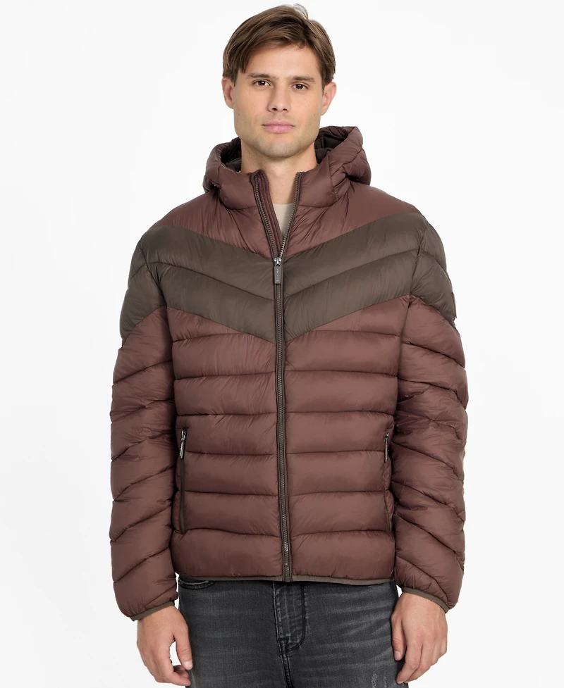 Guess Men's Color-Block Puffer Jacket