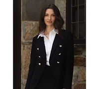 CeCe Women's Double-Breasted Button-Up Blazer