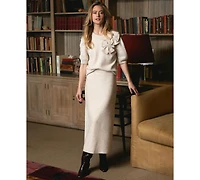 CeCe Women's Pull-On Midi Skirt