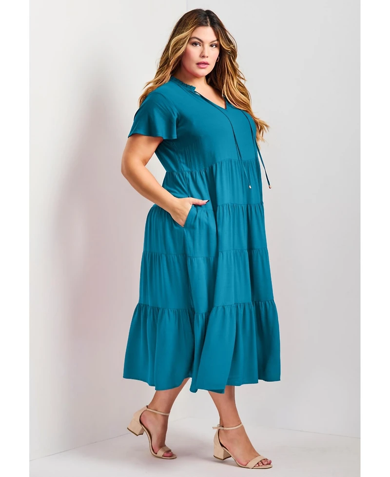 Avenue Women's Plus Lani Tiered Dress