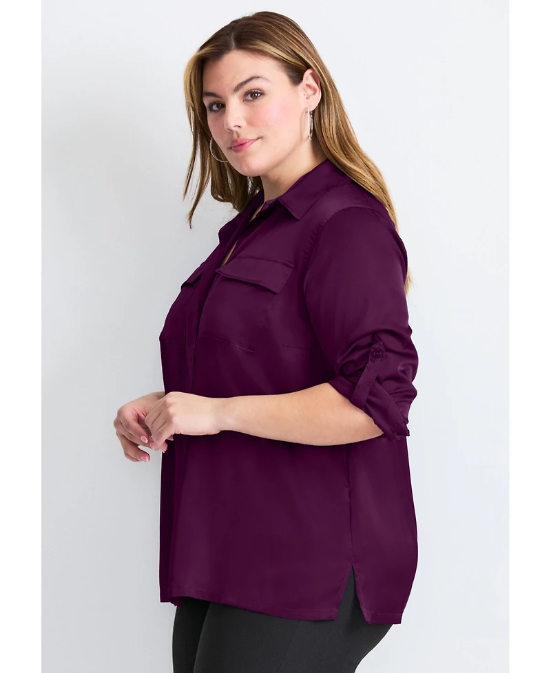 Avenue Women's Sateen Utility Shirt