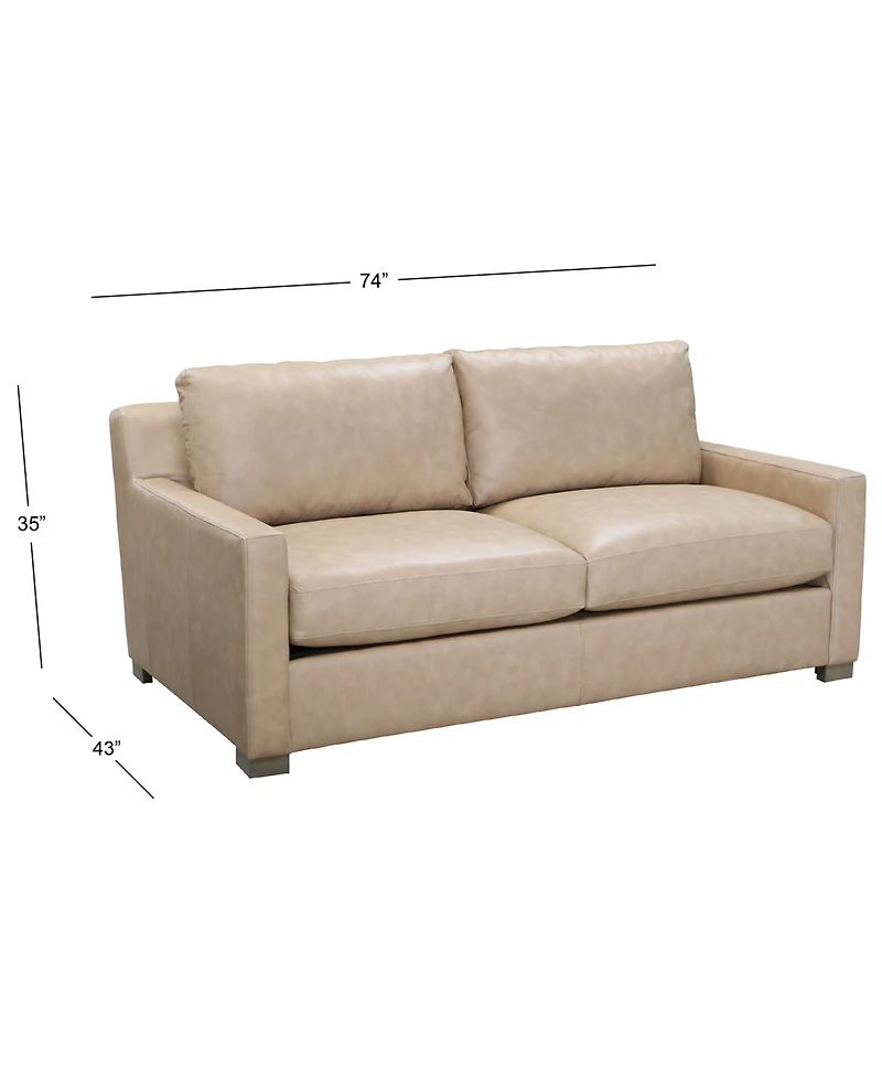 Stacia 74" Leather Deep-Seated Apartment Sofa
