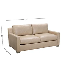 Stacia 74" Leather Deep-Seated Apartment Sofa