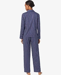 Lauren Ralph Women's Long Sleeve Notch Collar Pant Pajama Set