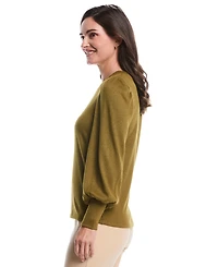 Rafaella Petite Metallic Puff Long Sleeve Top