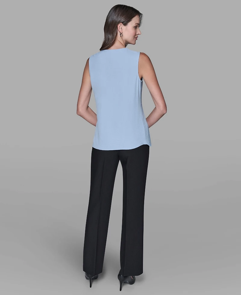 Karl Lagerfeld Paris Women's Sleeveless Bow Detail Top