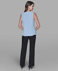 Karl Lagerfeld Paris Women's Sleeveless Bow Detail Top