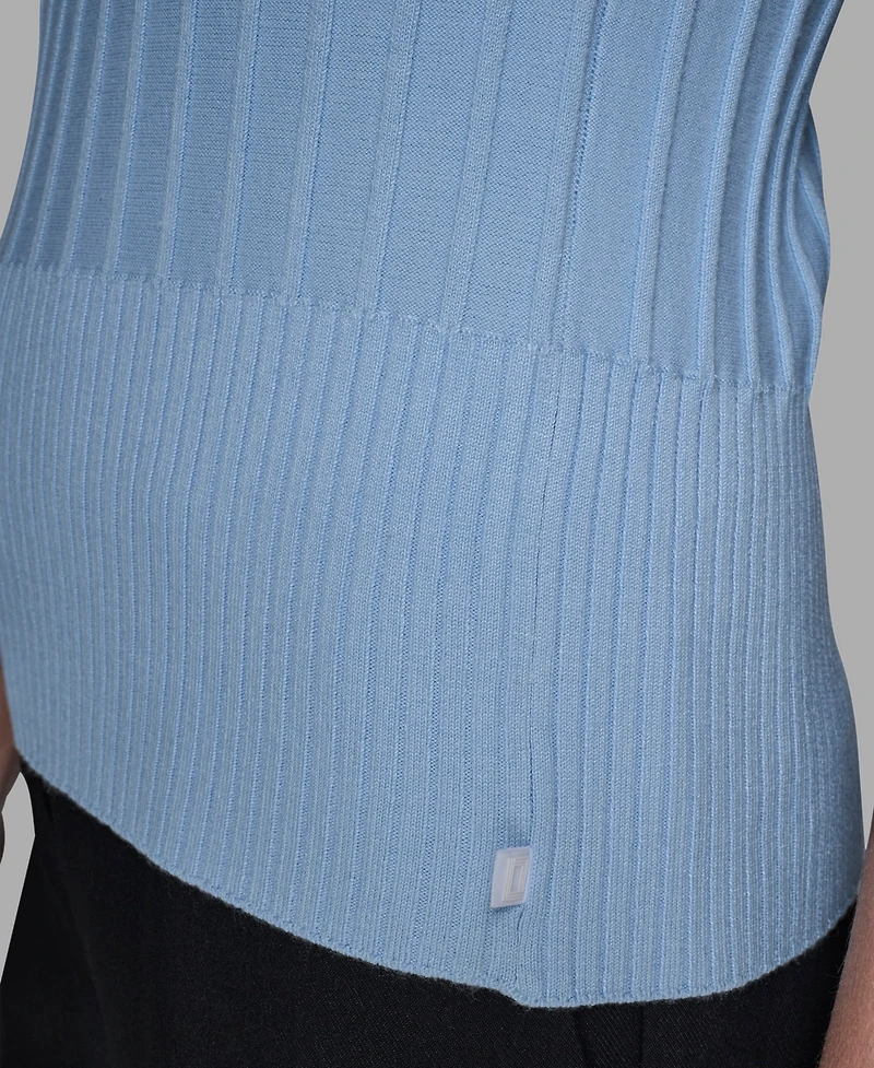 Karl Lagerfeld Paris Women's Ribbed Short-Sleeve Sweater