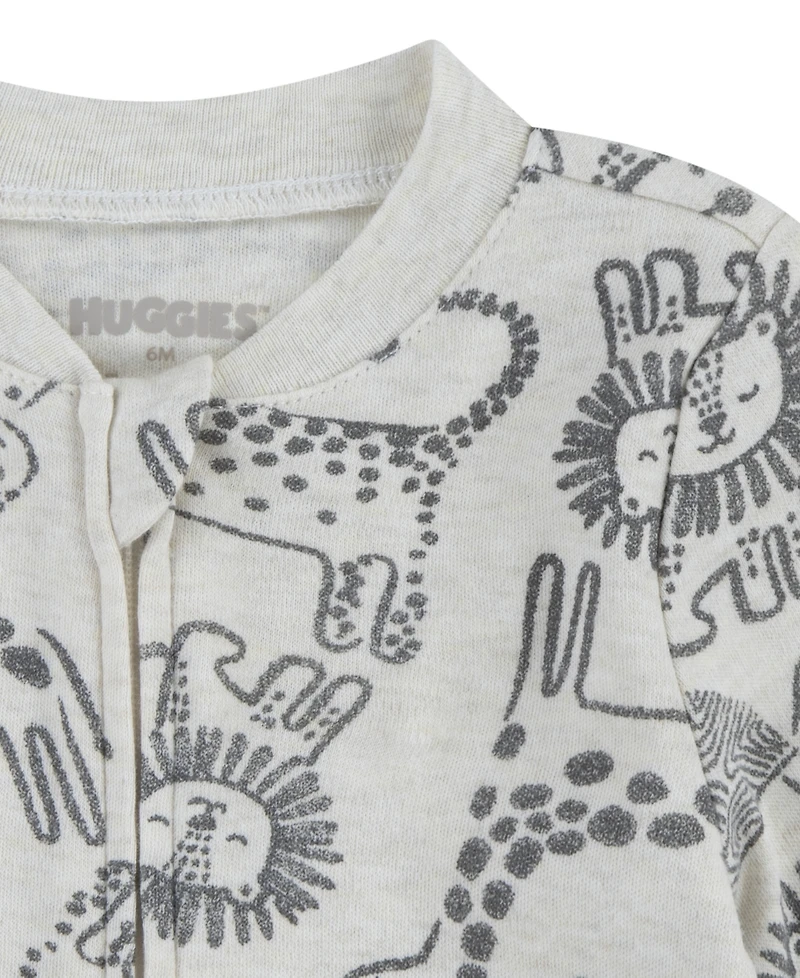 Huggies Baby Boys Printed Full-Zip Footed Long-Sleeve Coverall