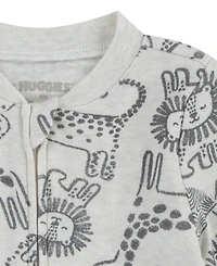 Huggies Baby Boys Printed Full-Zip Footed Long-Sleeve Coverall