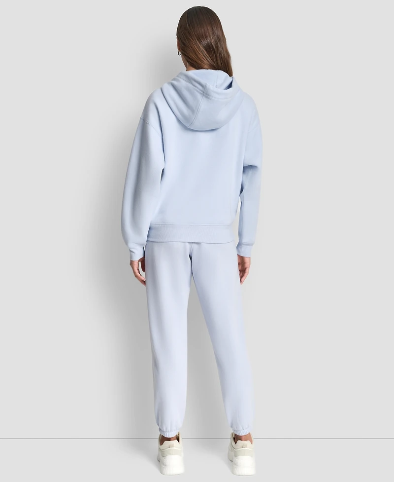 Dkny Women's Varsity Embroidered Logo Pull-on Hoodie