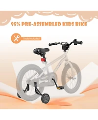 Sugift 16-Inch Kids Bike Bicycle for Boys Girls 4-7 Adjustable with High Carbon Steel Frame