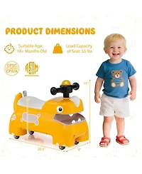 Sugift Toddler Ride on Toy Walking Sliding Car with Lights and Music
