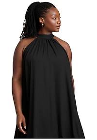 Eloquii Women's Plus High Low Dramatic Ruffle Detail Dress