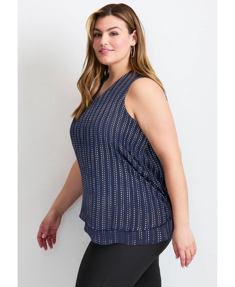 Avenue Women's Tops & Tees Plus Sleeveless Double Layer Swing Tank