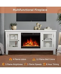 Cowsar 58" Electric Fireplace with Mantel & Cabinets