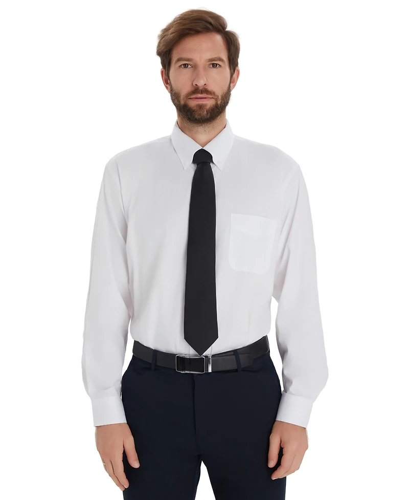 Club Room Men's Pinpoint Button Front Solid Dress Shirt, Macy's Exclusive