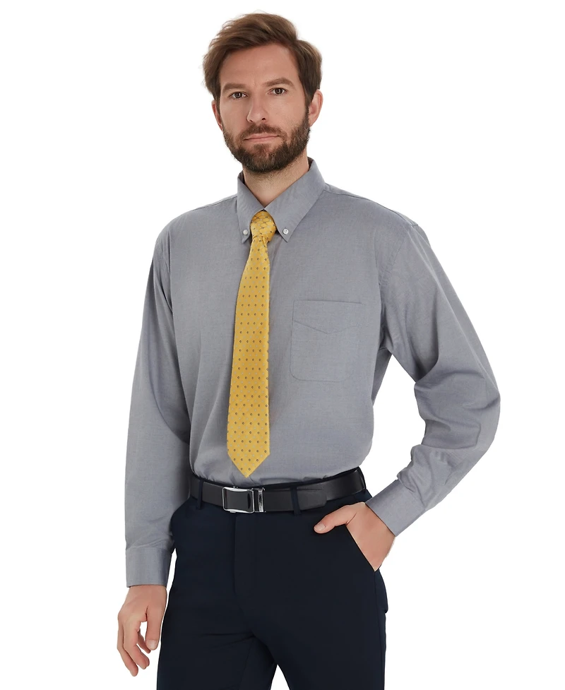 Club Room Men's Pinpoint Button Front Solid Dress Shirt, Macy's Exclusive