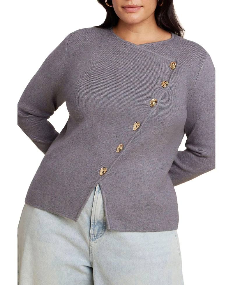 Eloquii Women's Overlap Cardigan