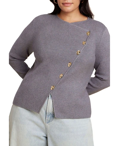 Eloquii Women's Overlap Cardigan