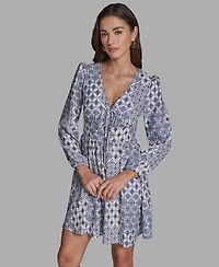 Bcbg Women's Crepe Tie-Front Shift Dress