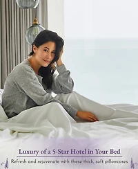 Luxury 1000 Thread Count Standard / Queen Pillow Cases Set of 2 Cotton - 100% Sateen, Smooth, Crisp and Cooling