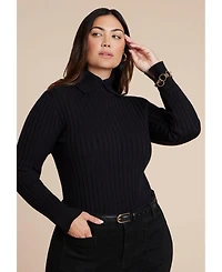 Eloquii Women's High Collar Sweater