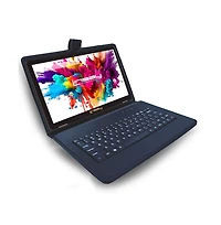 Linsay New 10.1" Tablet Octa Core 128GB Bundle with Black Keyboard Case and Newest Android 14