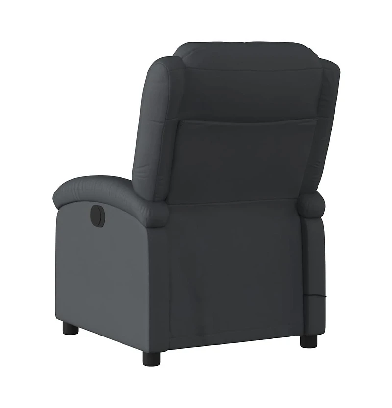 vidaXL Massage Recliner Chair Gray Real Leather