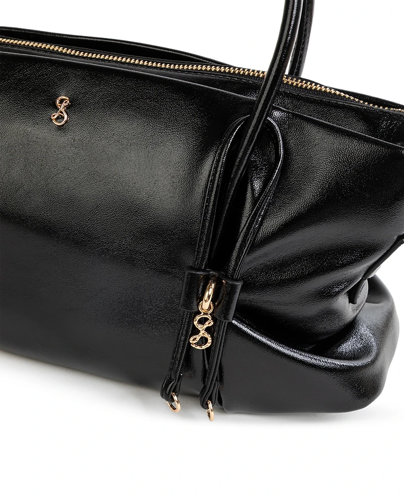 Sam and Libby Onyx Belted Satchel Bag