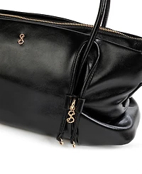 Sam and Libby Onyx Belted Satchel Bag