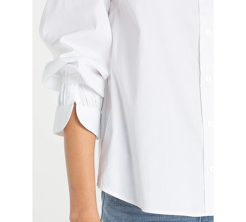 Liverpool Los Angeles Petite Adjustable Sleeve Woven Top