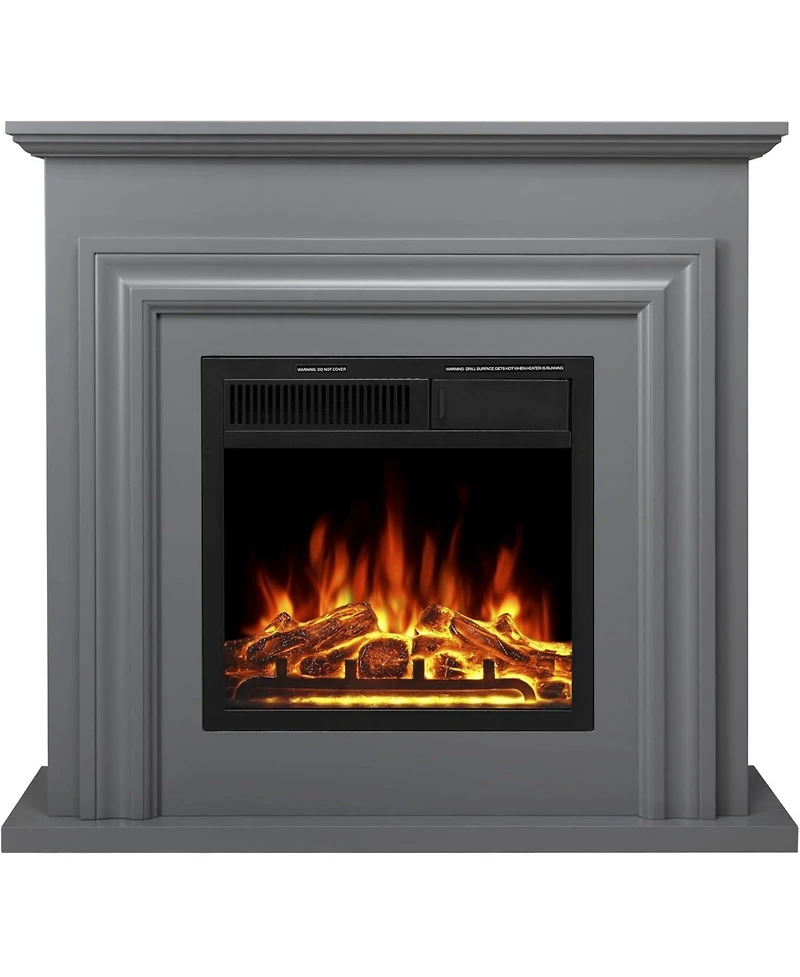 Cowsar Freestanding Electric Fireplace Heater with Remote & Led Flame