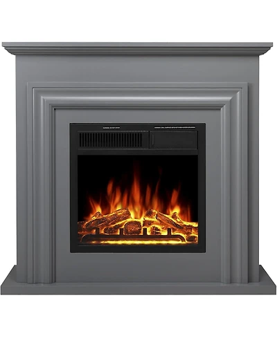 Cowsar Freestanding Electric Fireplace Heater with Remote & Led Flame