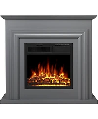 Cowsar Freestanding Electric Fireplace Heater with Remote & Led Flame