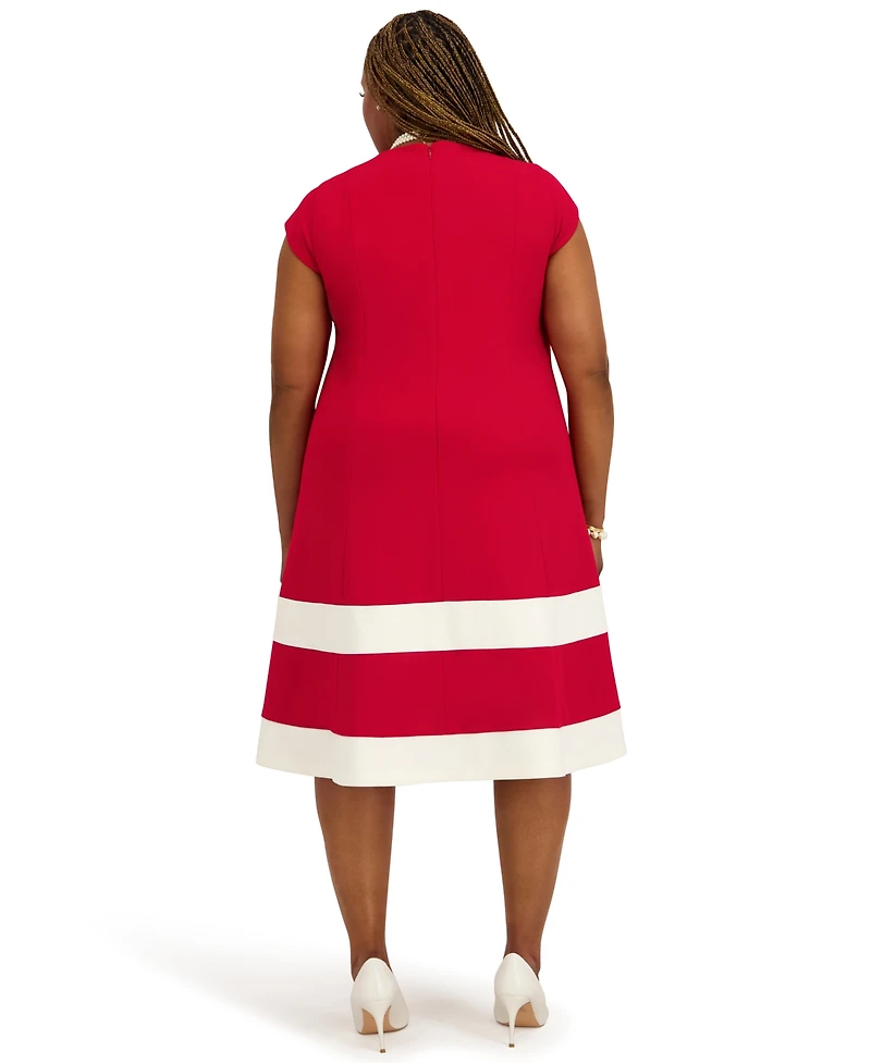 Kasper Women's Cap Sleeve Knee Length Fit & Flare Dress, Regular and Plus