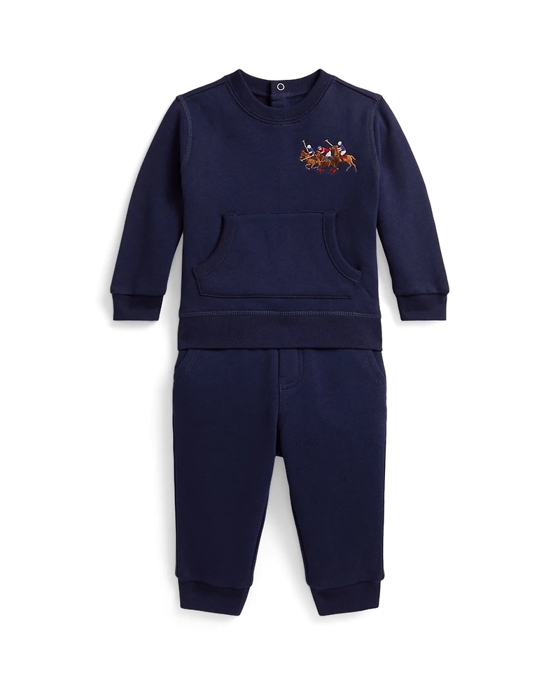 Polo Ralph Lauren Baby Boys Long-Sleeve Sweatshirt and Pants, 2-Piece Set