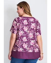 Avenue Women's Color Block Hem Top