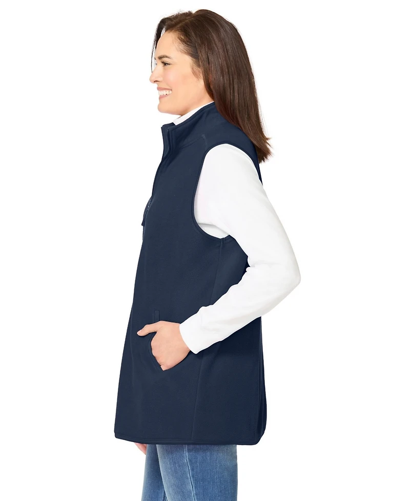 Woman Within Plus Size Within Zip-Front Microfleece Vest