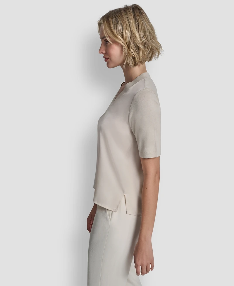 Dkny Women's V-Neck Short-Sleeves Sweater